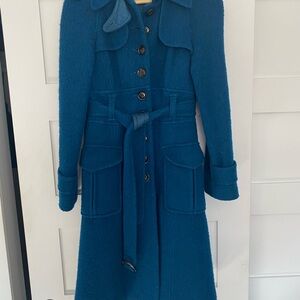 Nanette Lepure teal coat size 6
